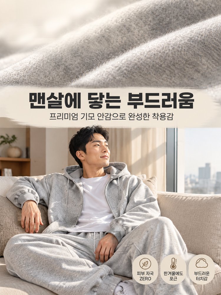 미국식 단색 지퍼업 스웨트셔츠 세트