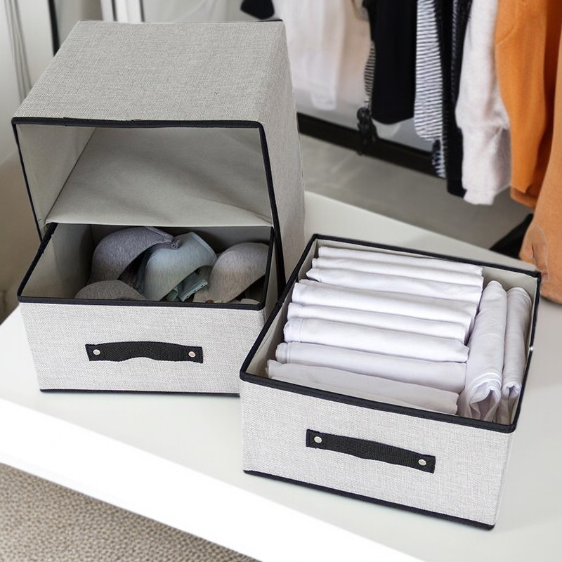 Washable fabric storage box drawer-style bra underwear clothing storage box cotton and linen box