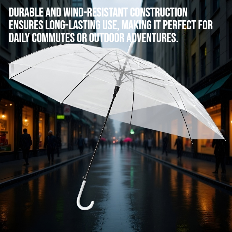 Transparent long-handled umbrella