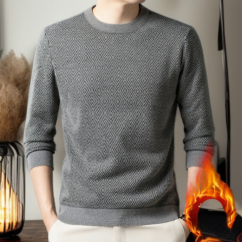 남자 추동 자카드 스웨터 남 기모 니트 레깅스 남자 니트 자카드 니트 레깅스