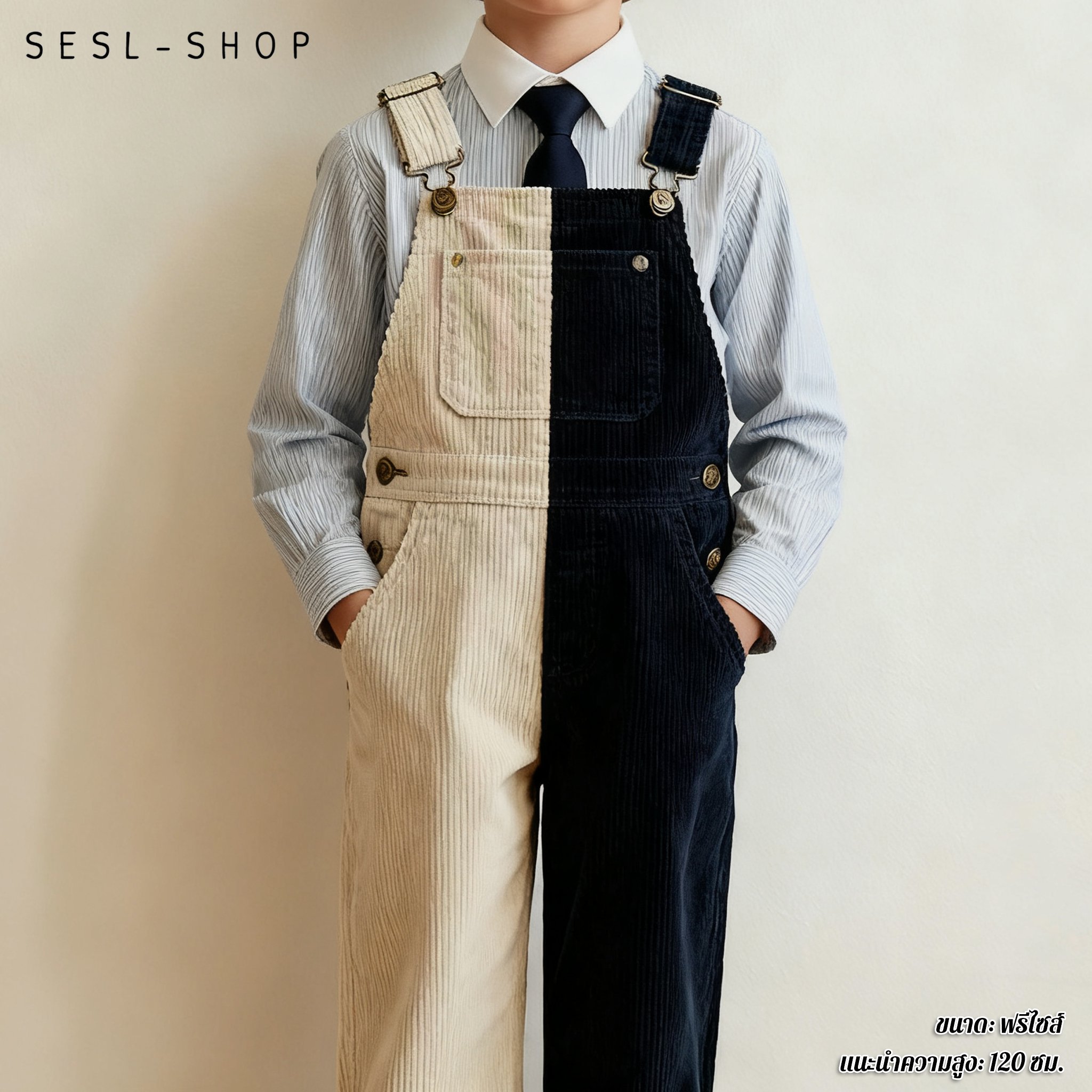 ชุดเอี๊ยมคอร์ดูรอยเนื้อผ้าคุณภาพดี