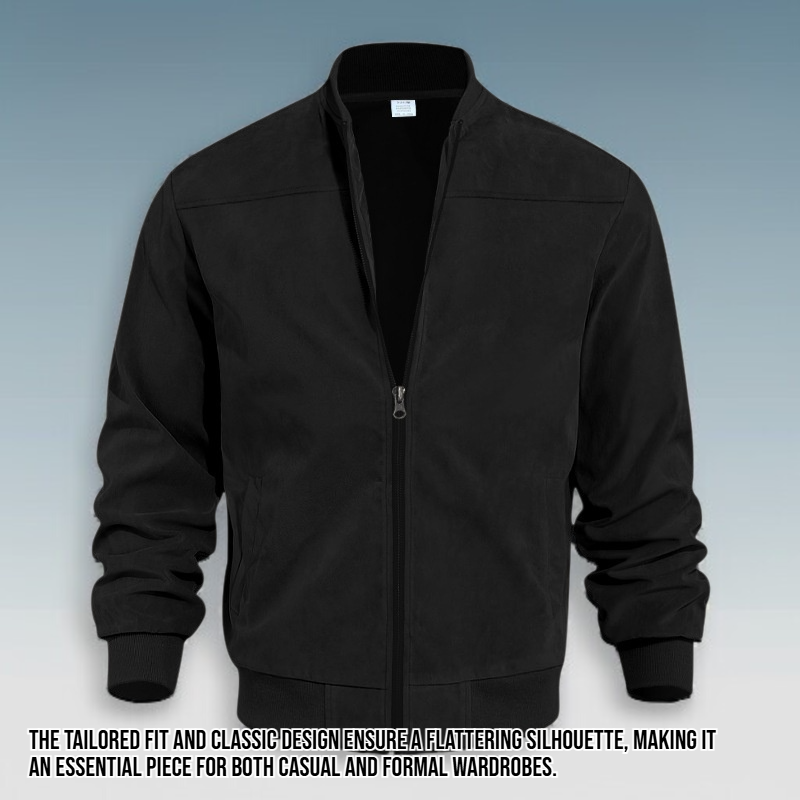 Men's suede long sleeved jacket