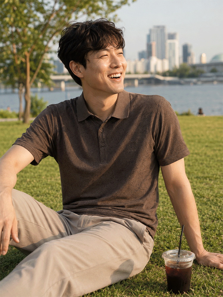 남성용 고탄성 아이스 실크 쿨링 반팔 셔츠