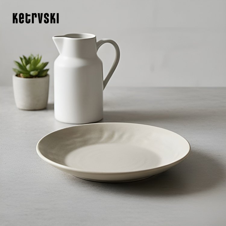 심플한 스타일의 크리미화이트 접시