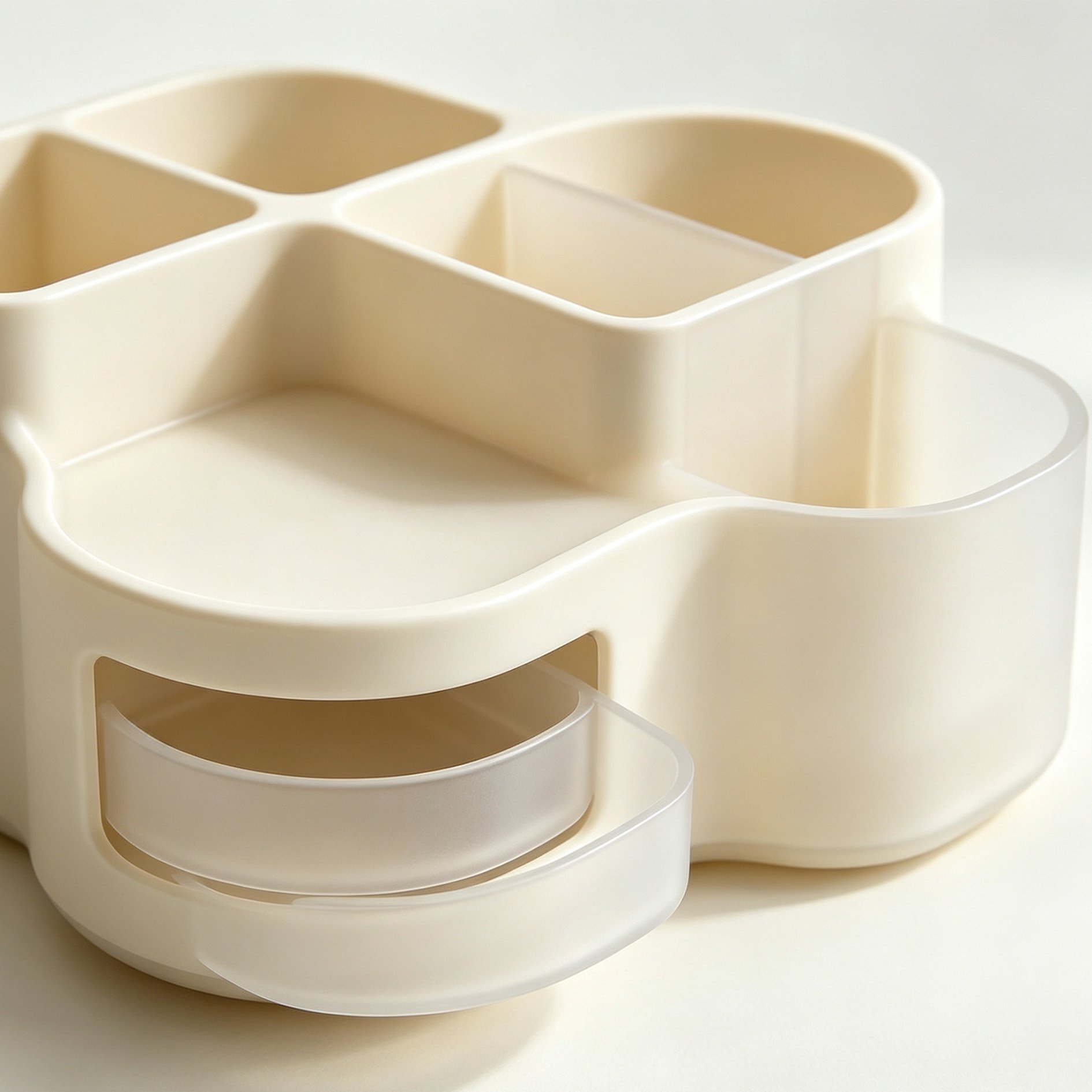 Cloud-shaped multi-compartment desktop storage box