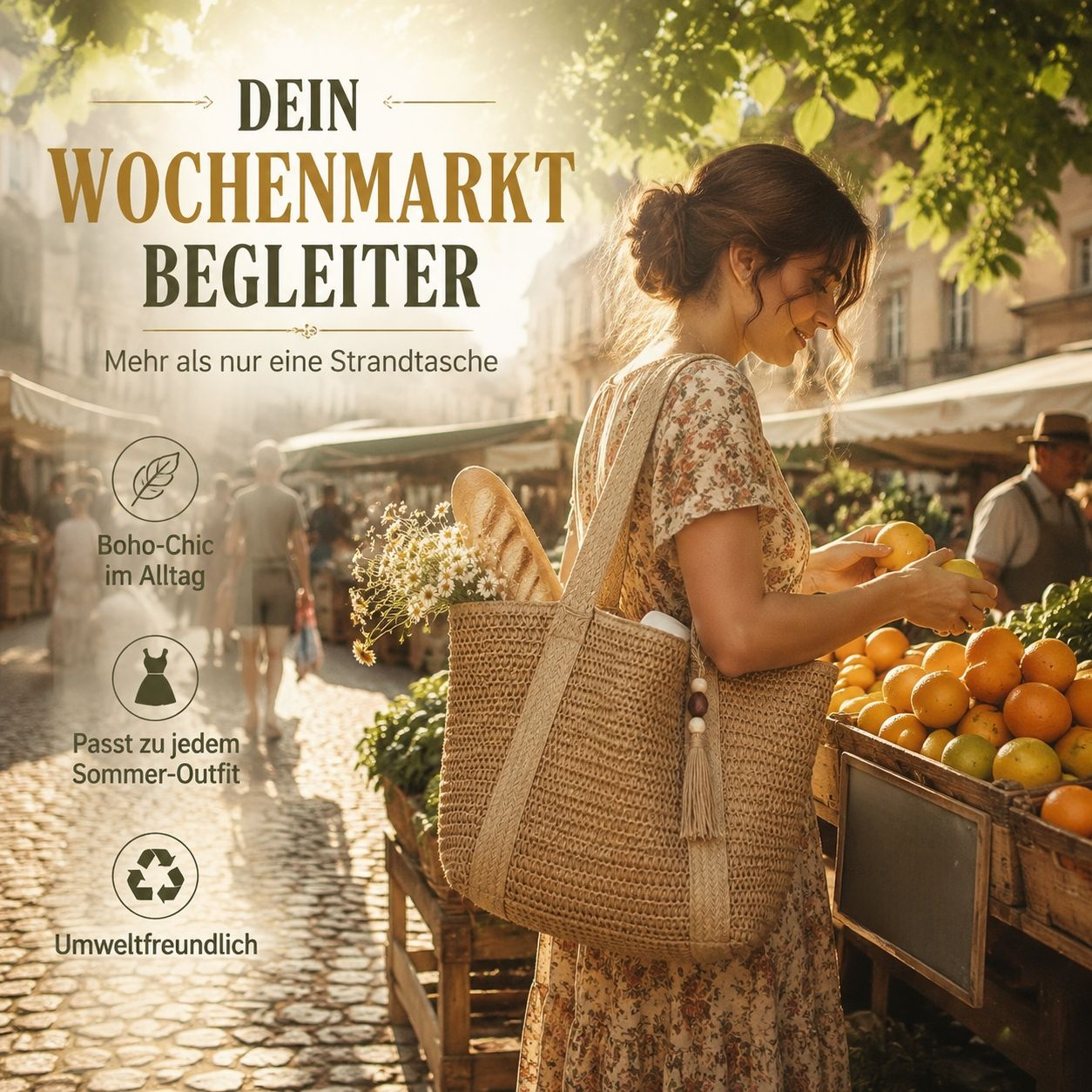 Hochwertige handgefertigte Strohtasche mit Quasten, große Kapazität
