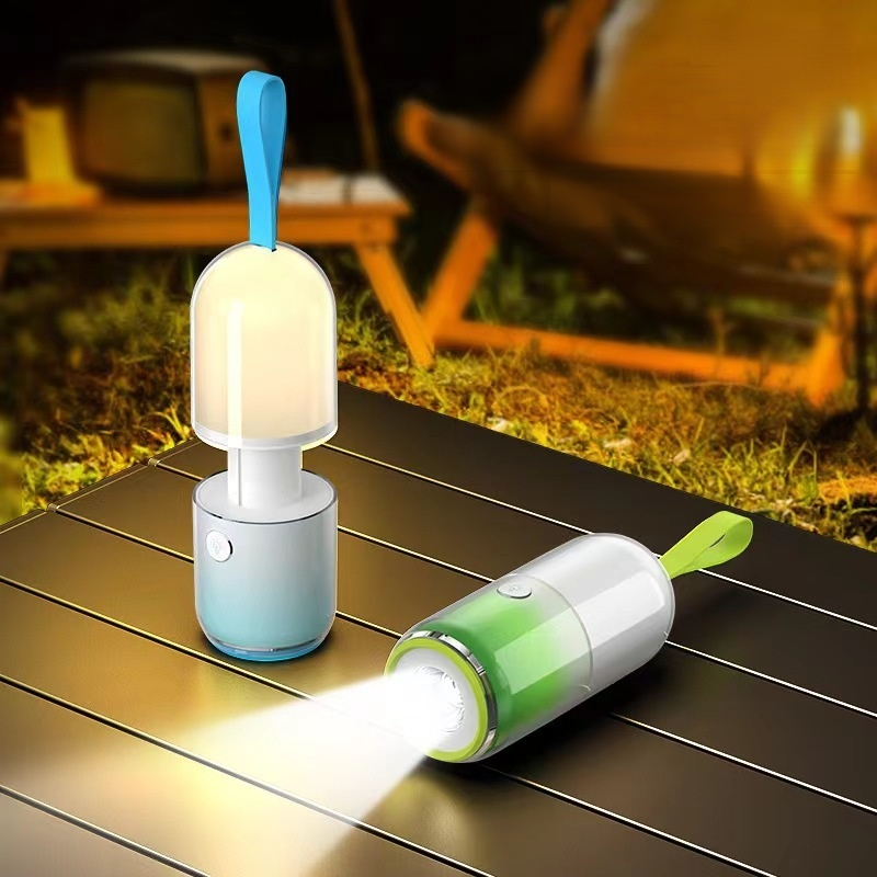 Portable Rechargeable Flashlight Camping Night Light with Long Battery Life