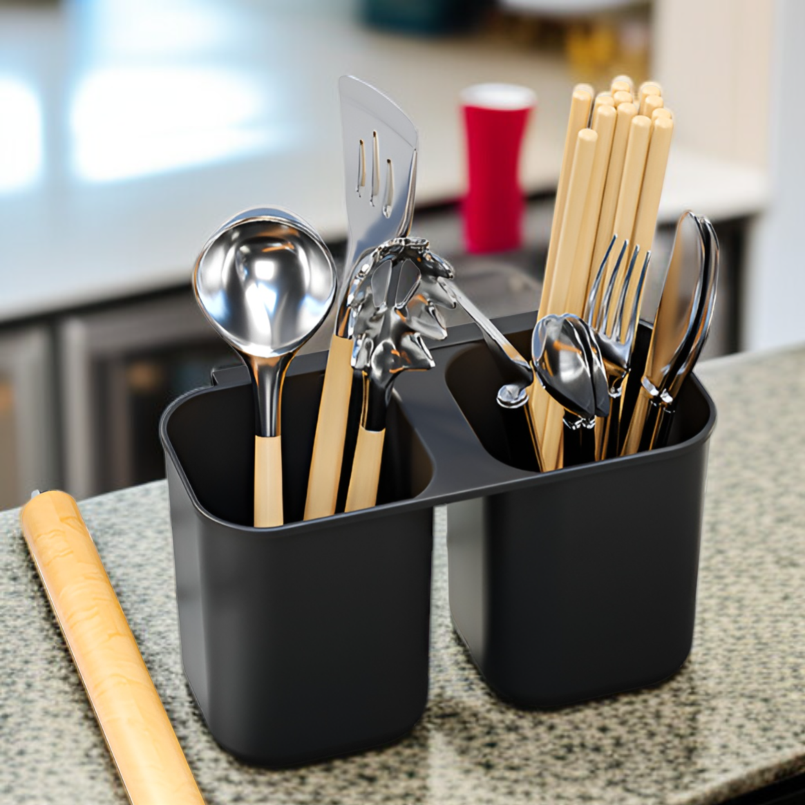 Wielofunkcyjny stojak na naczynia z półką do przechowywania