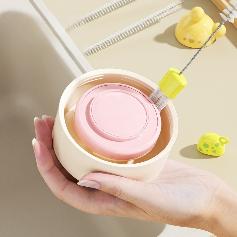 Heart Mug Cleaning Brush Dual Purpose Cup Brush Bottle Brush Small Mushroom Baby Kitchen Straw Brush