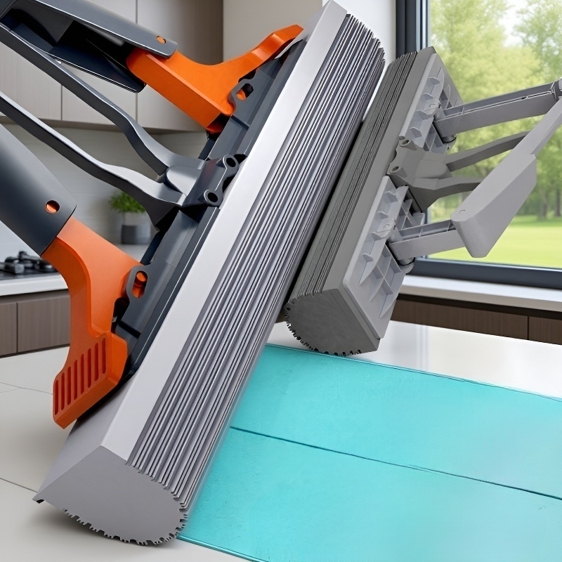 Mopa manos libres con esponja gruesa, presionador perezoso para el hogar