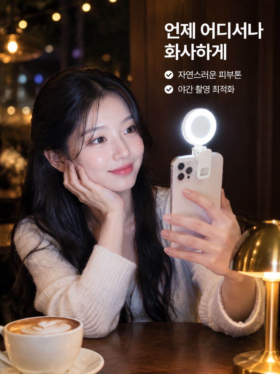 미니 클립형 라이브 셀피 폰 카메라 보정등
