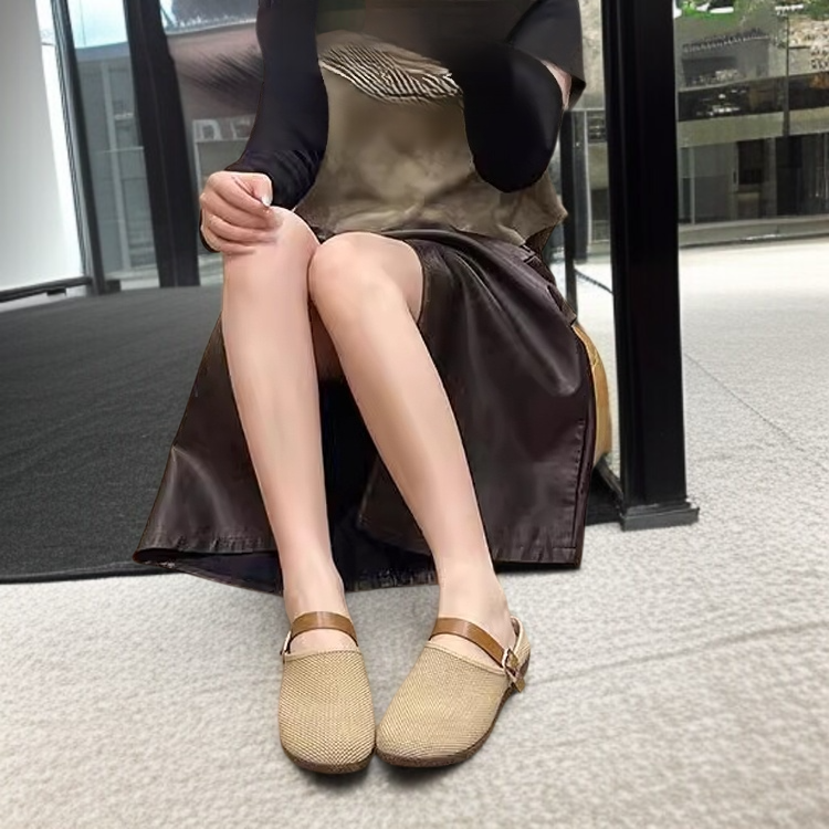 여성 아웃도어 샌들 통풍 메쉬 소프트 빈티지 하프토 슬리퍼 빵신발 샌들