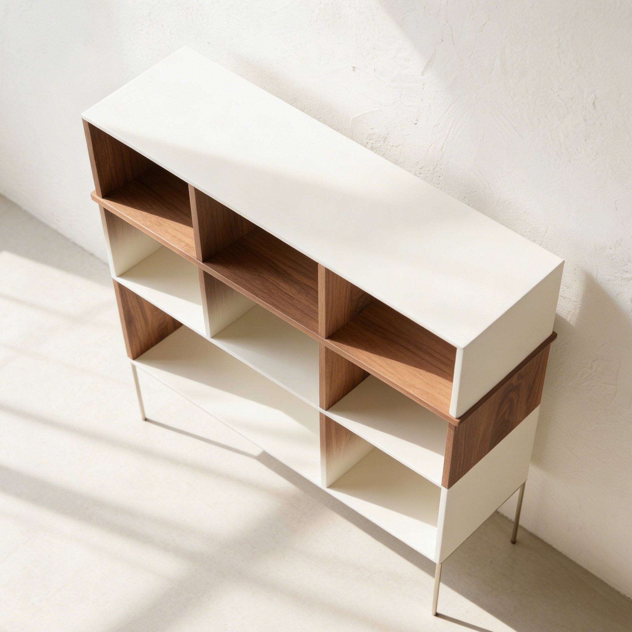 ชั้นวางของไม้จริงแบบหลายช่อง