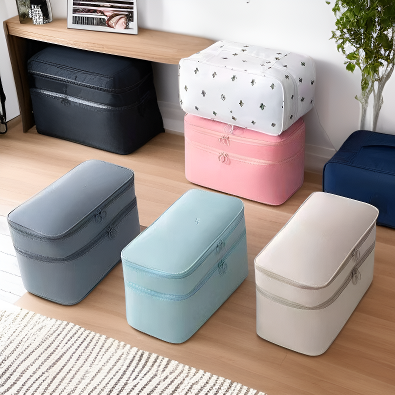 携帯用大容量防水下着・靴下収納ボックス