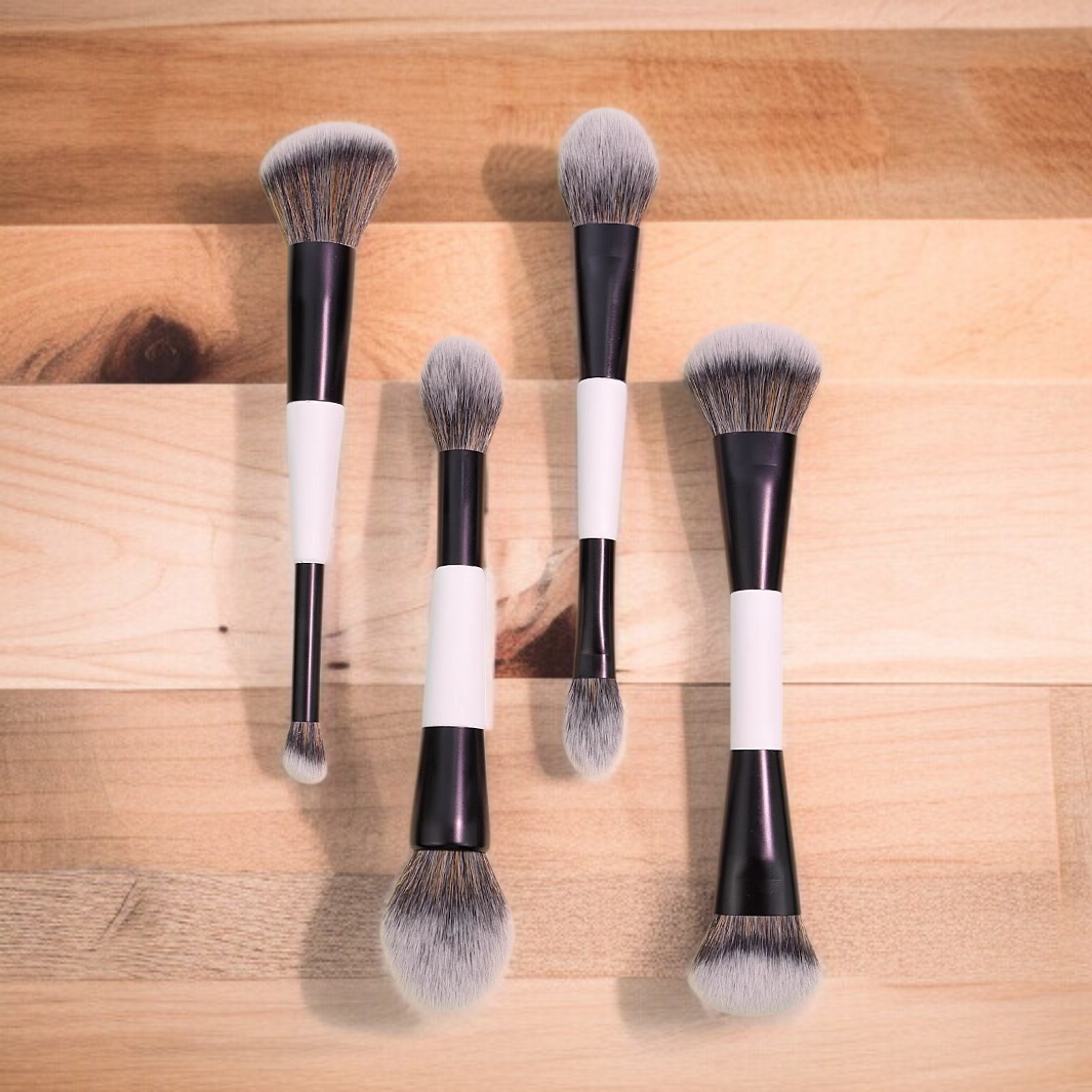 Dual head multifunctional black and white makeup brush