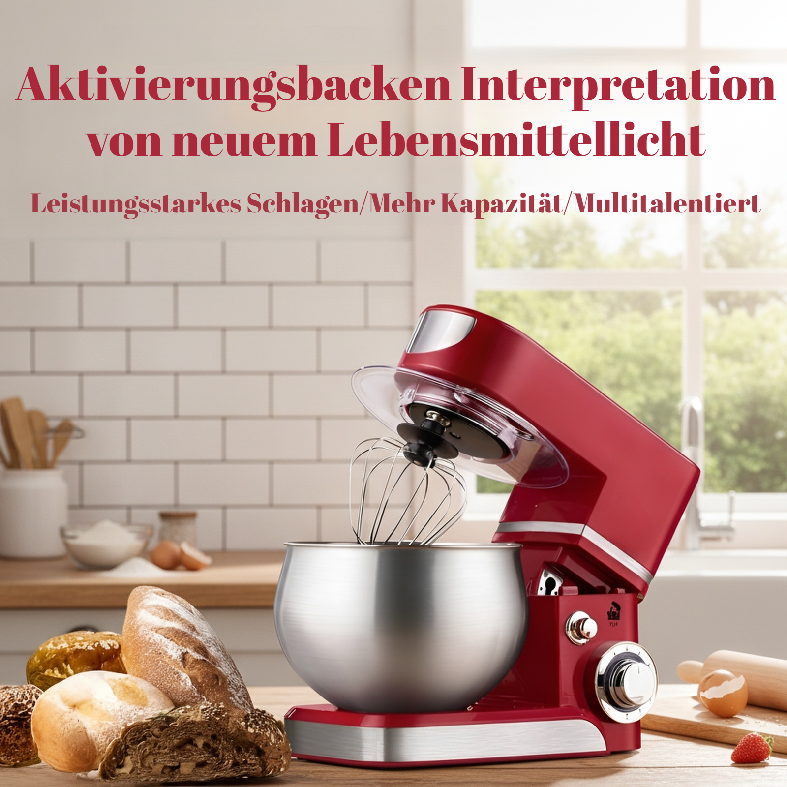 Große multifunktionale Rührmaschine mit 5,5L Fassungsvermögen
