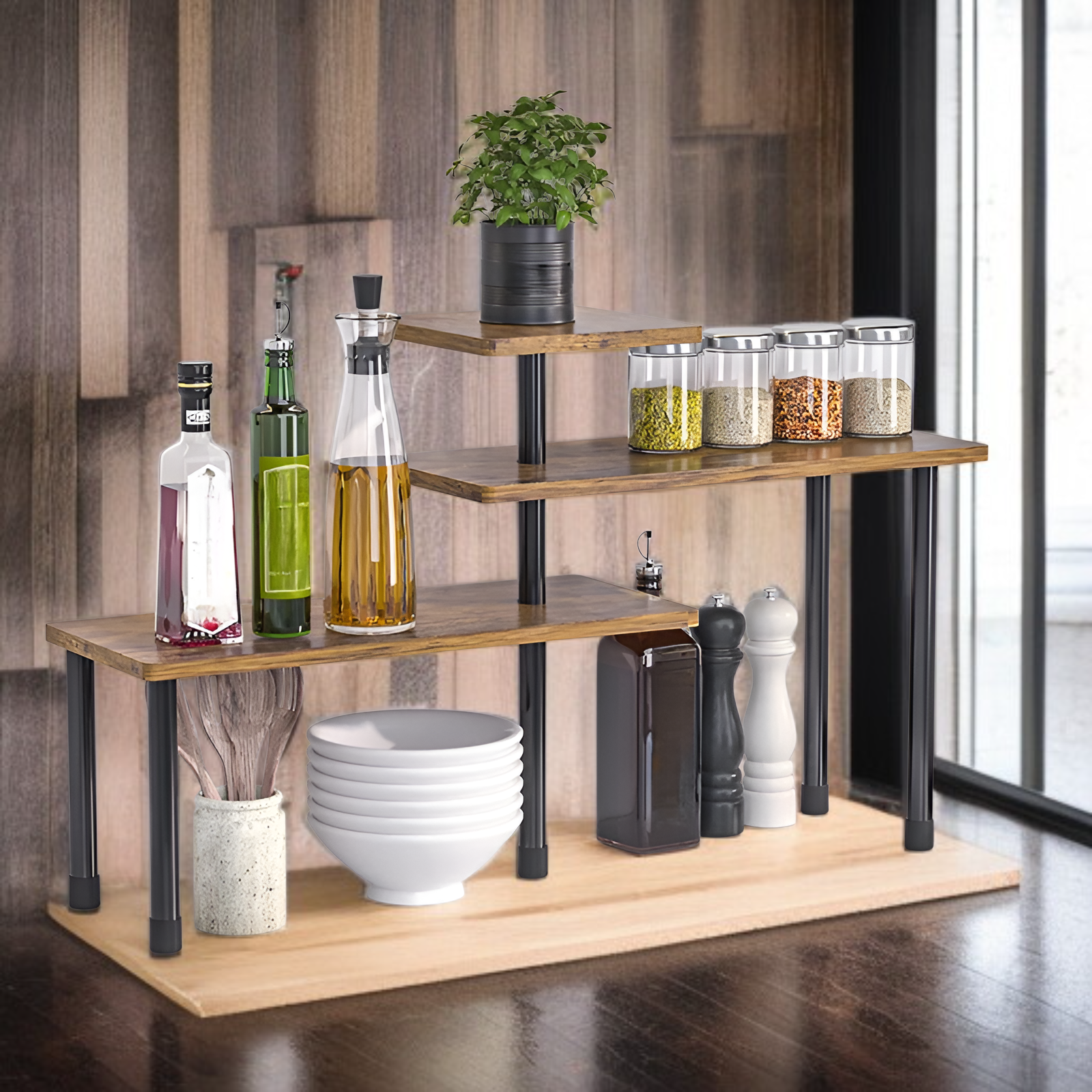 キッチンテーブルコーナー多層ラック