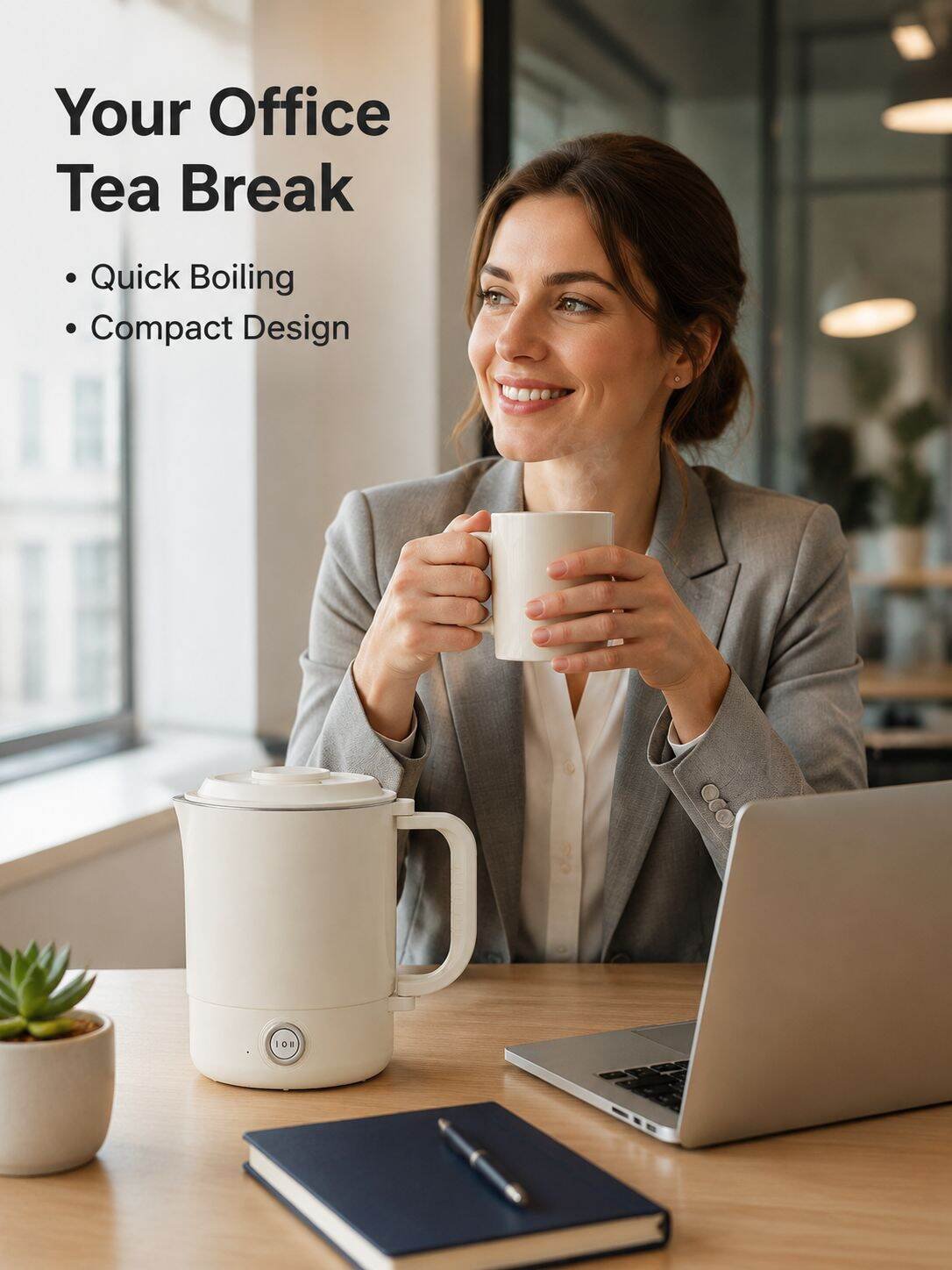 Portable Stainless Steel Electric Kettle Travel & Dormitory Hot Water Cup