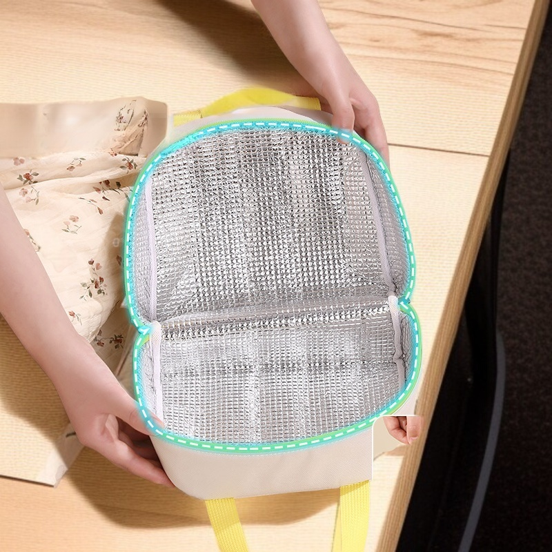 학생용 보온 도시락 봉투 사용 예시