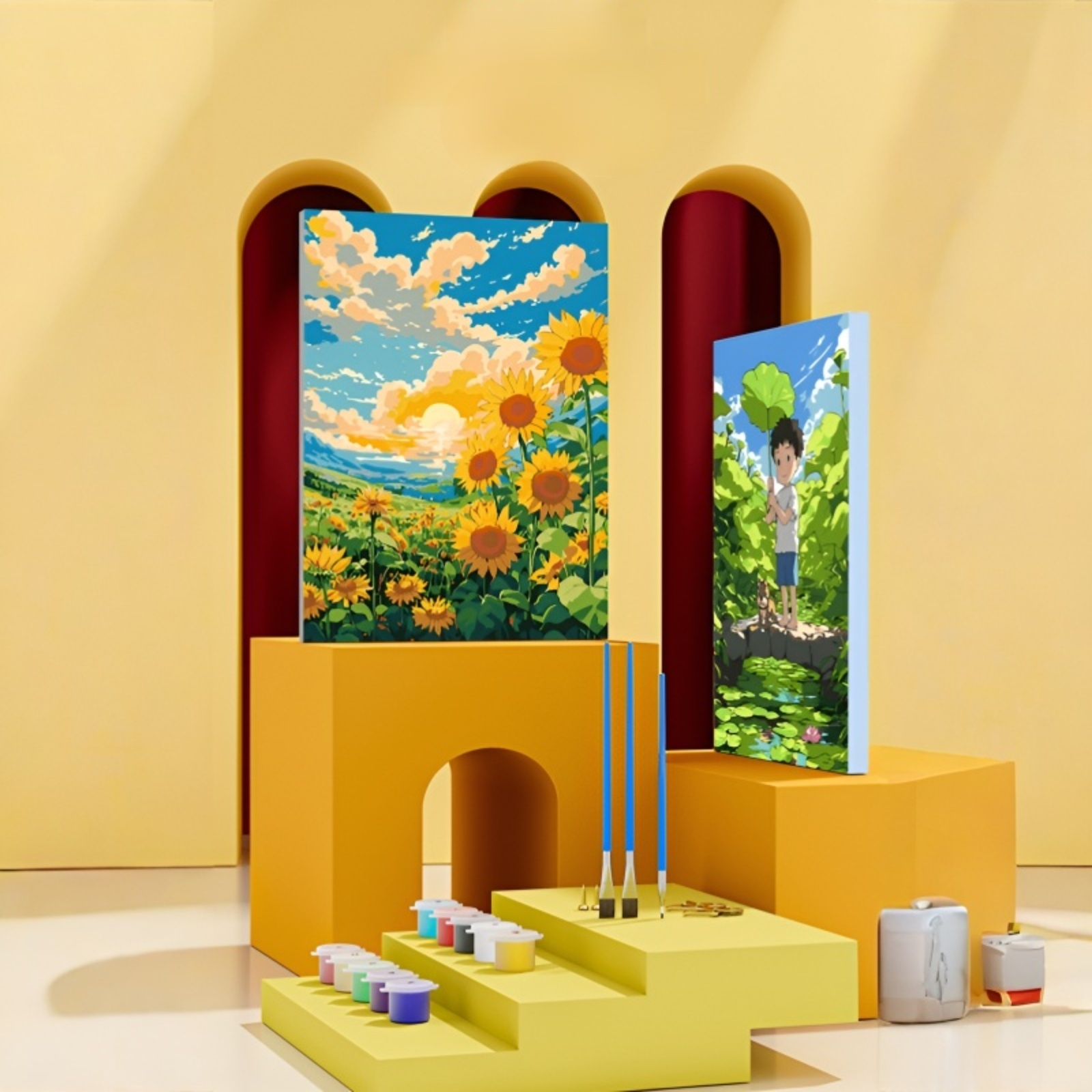 Landschaft Malen nach Zahlen DIY Handgemaltes Ausmalset