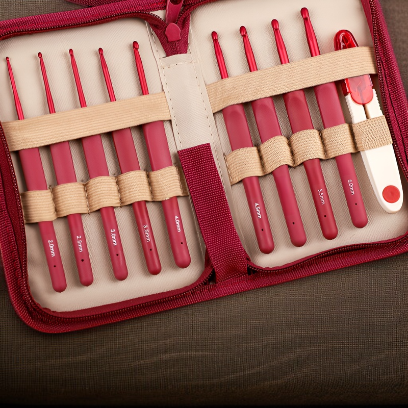  مجموعة أدوات الكروشيه اليدوية بمقبض ناعم كاملة