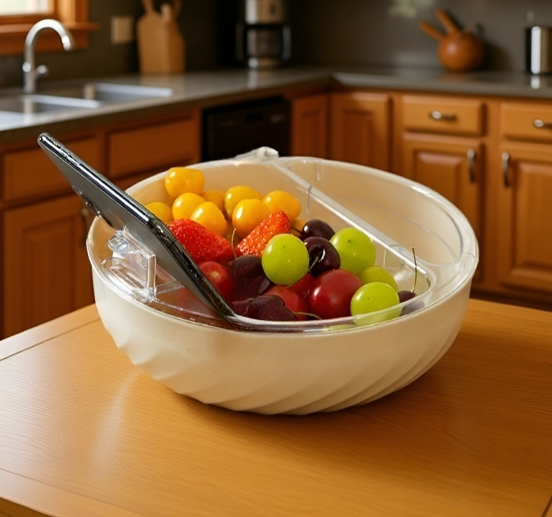 Fruit plate separating water from fruits