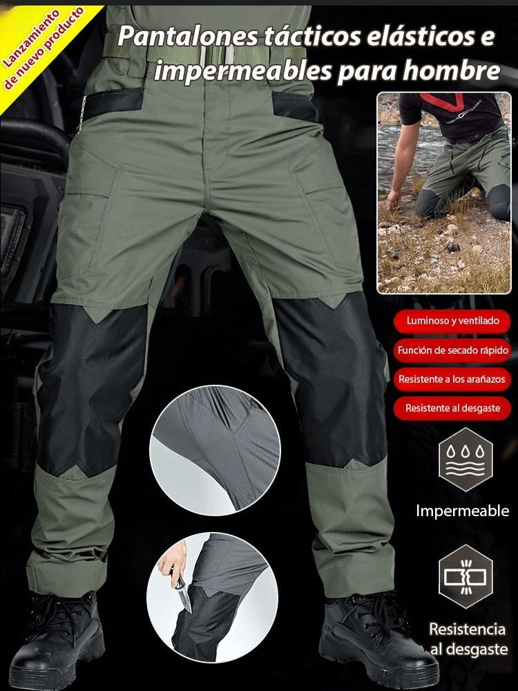 Pantalones tácticos impermeables elásticos para hombre