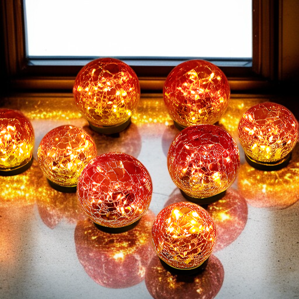 그라데이션 레드 크랙 볼 램프