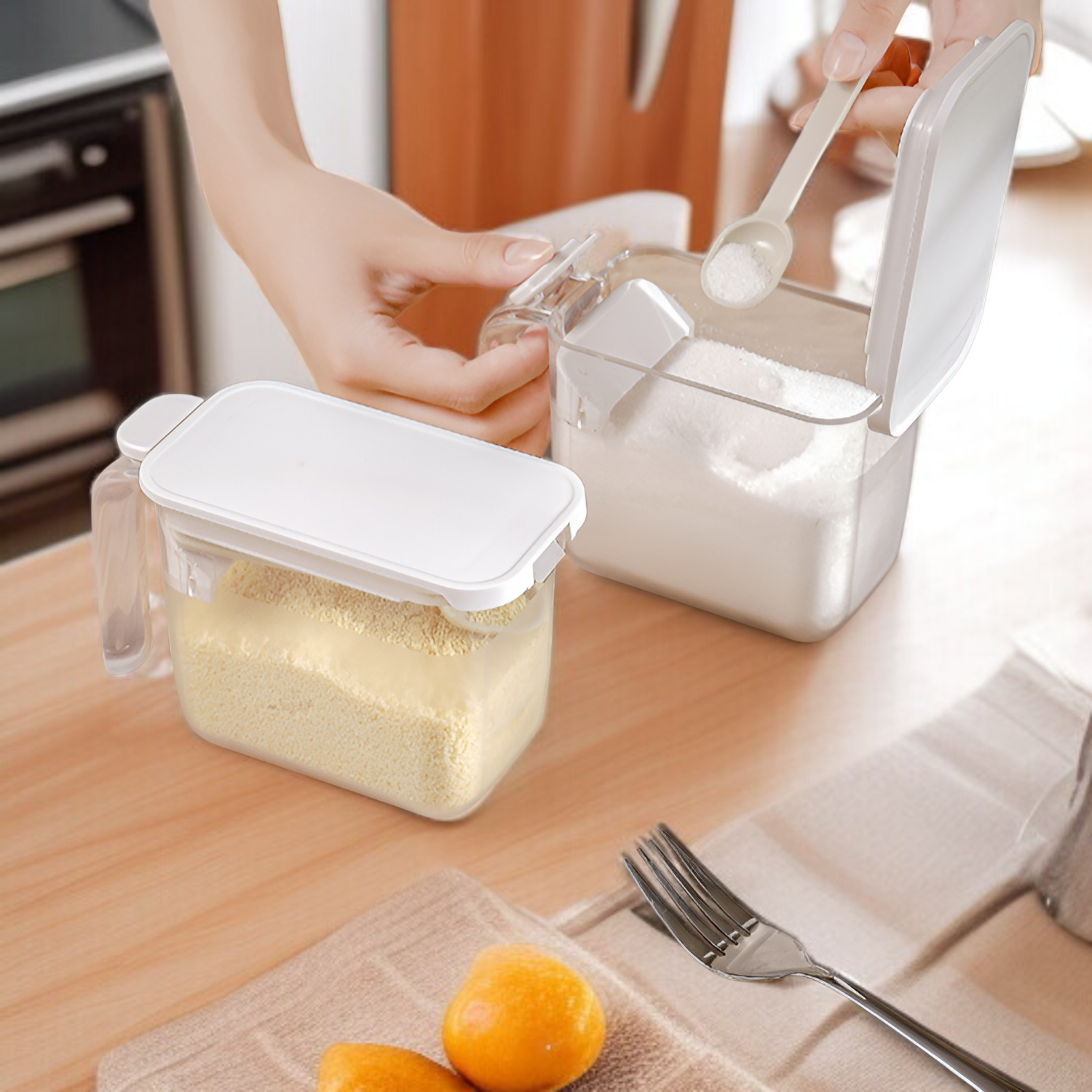 塩・胡椒・調味料ボックスのアップ画像