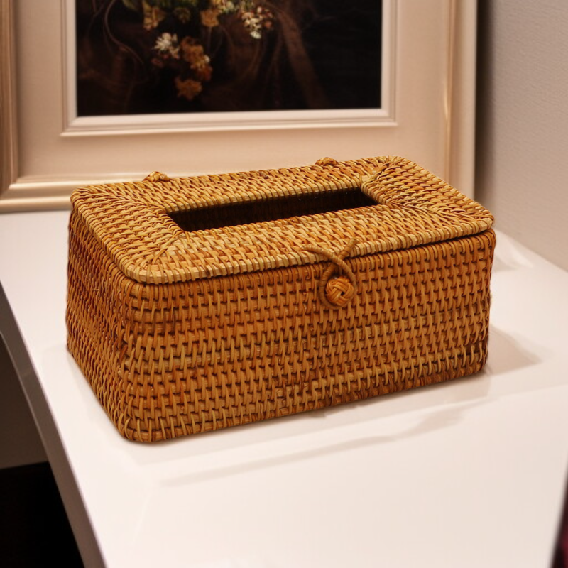 Wicker tissue box