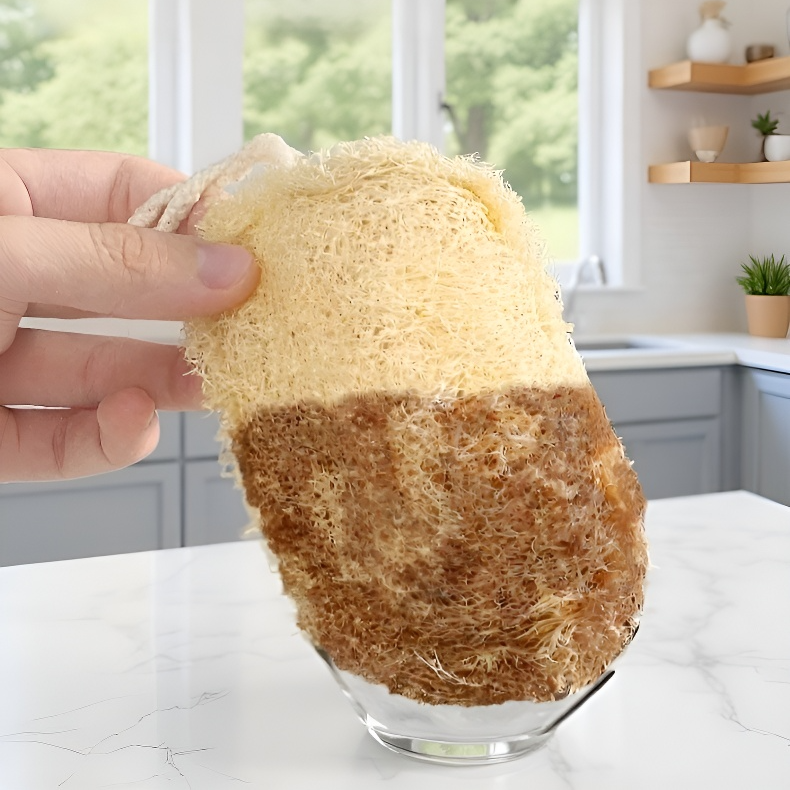 優れた洗浄力、ノンスティック加工、油をはじくヘチマ布巾