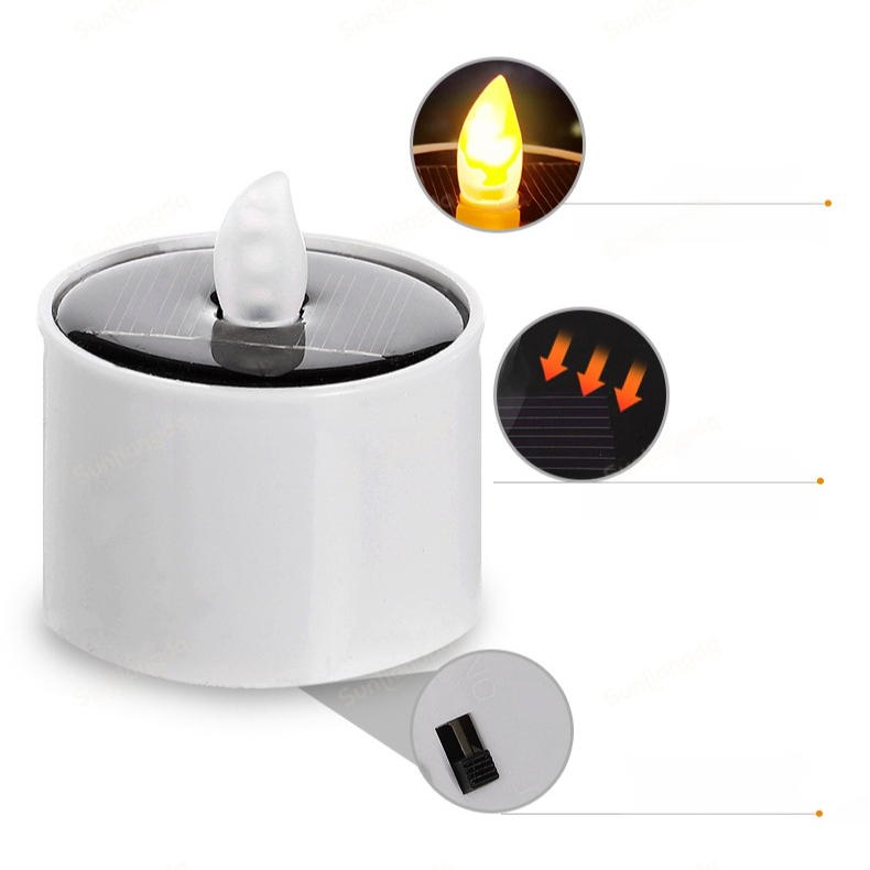 Solar-powered candle night light
