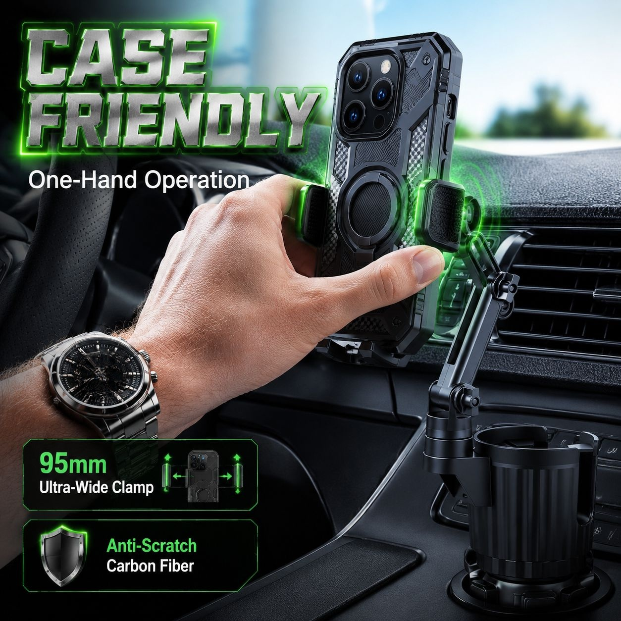 Universal Car Cup Holder Phone Stand, Navigation Drink Mount