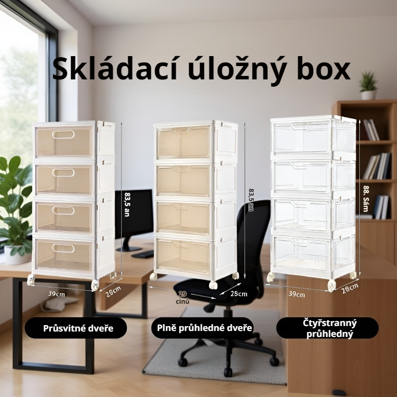 Skládací velká kapacitní úložná skříň s možností stohování