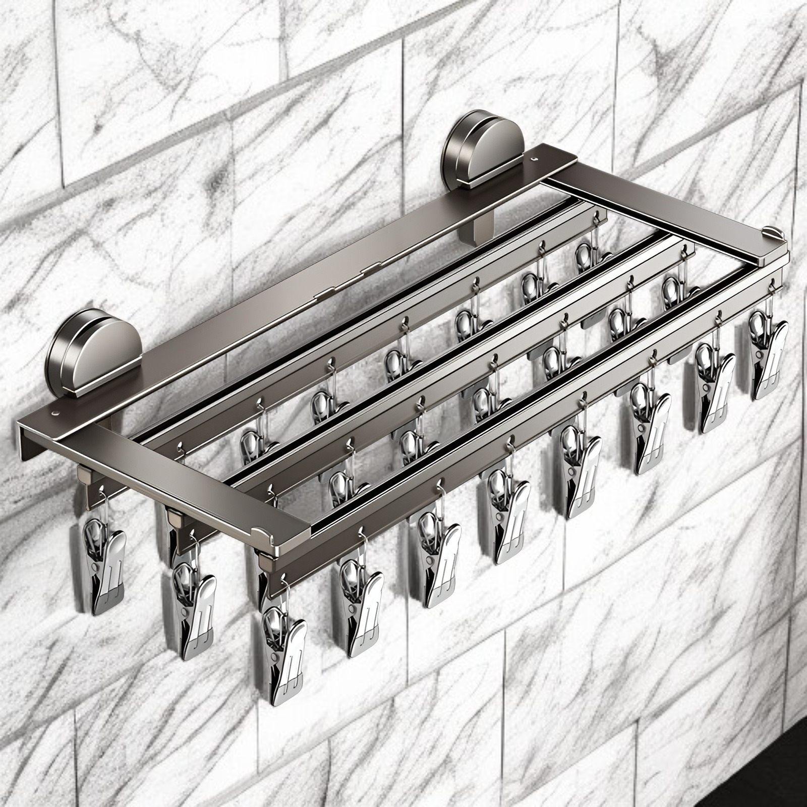 흡착식 벽걸이 속옷 클립 수납 랙