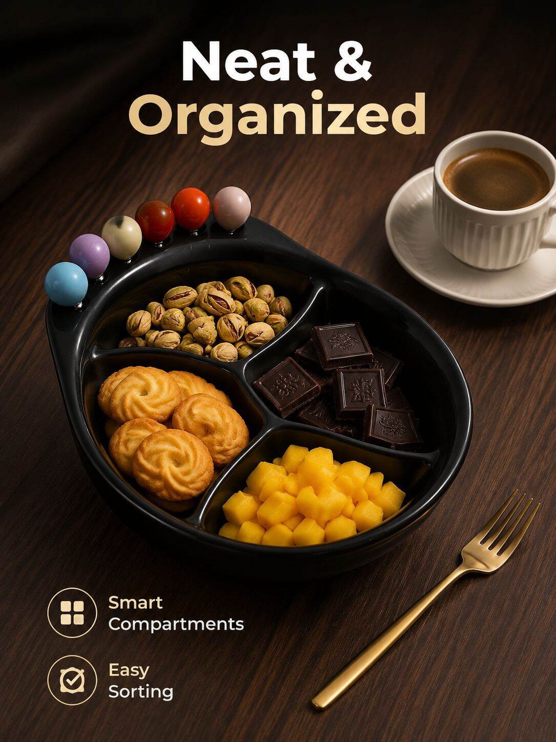 Multifunctional Large Fruit Candy Snack Draining Tray for Living Room