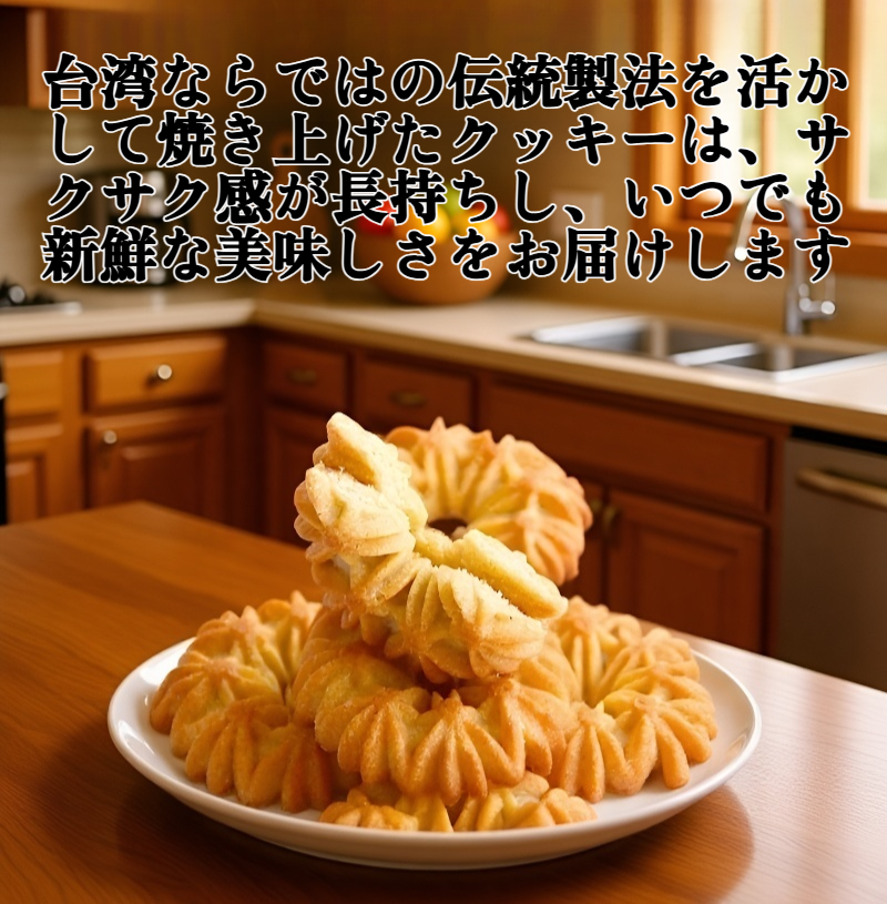 手に持った台湾産クッキーのアップ画像