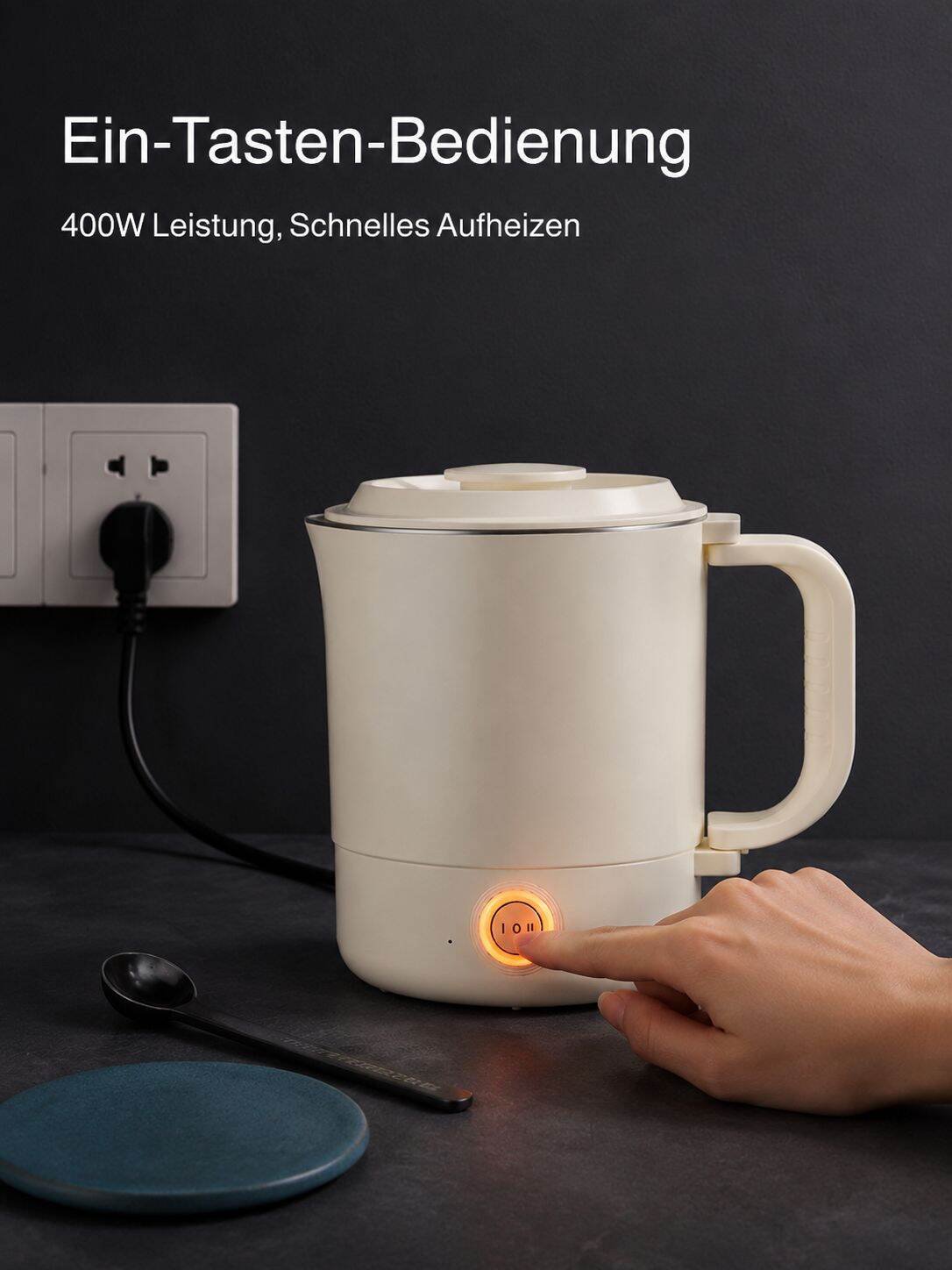 Mini-Wasserkocher mit einfachem Bedienfeld