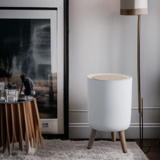 Robuster Abfallbehälter aus Echtholz, biegefest