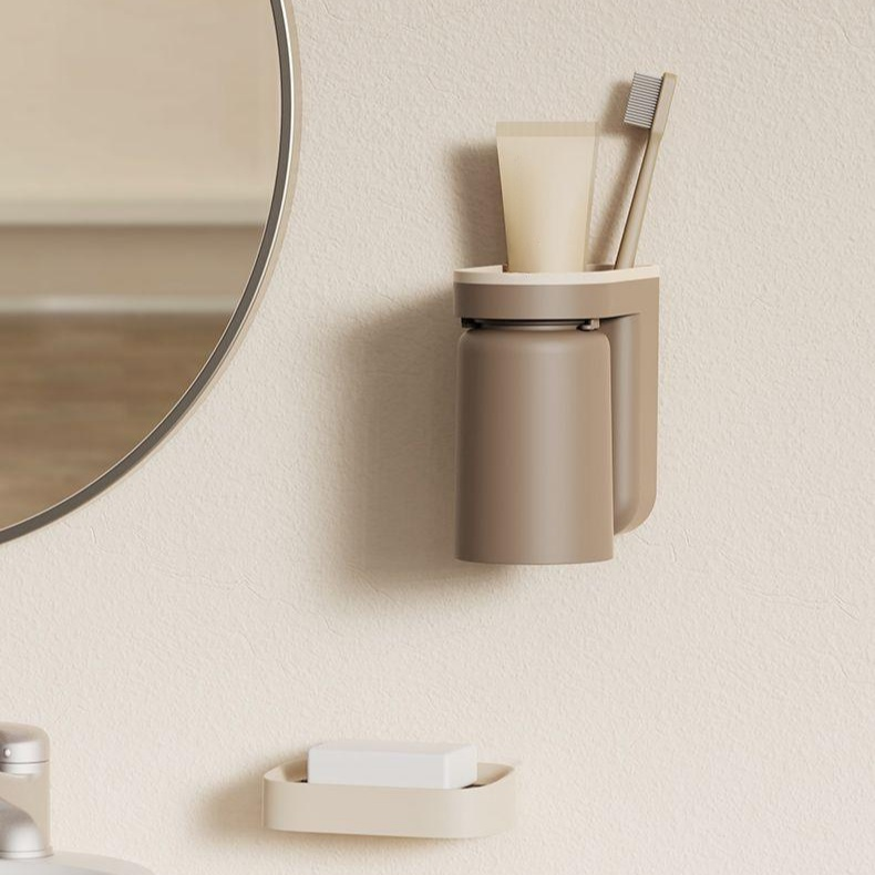 벽걸이형 거꾸로 설치되는 물빠짐 칫솔컵 정리대