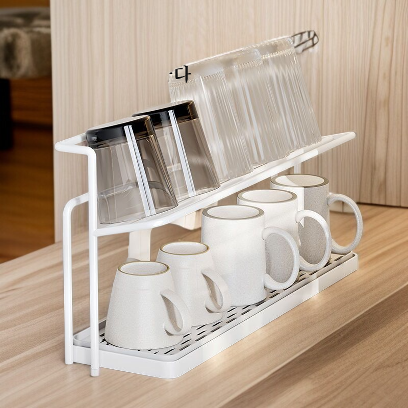 비주얼 열 방지 대나무 커버 이중 수납 컵 홀더 세라믹 세라믹 컵 두꺼운 수납 홀더 물빠짐 컵 홀더