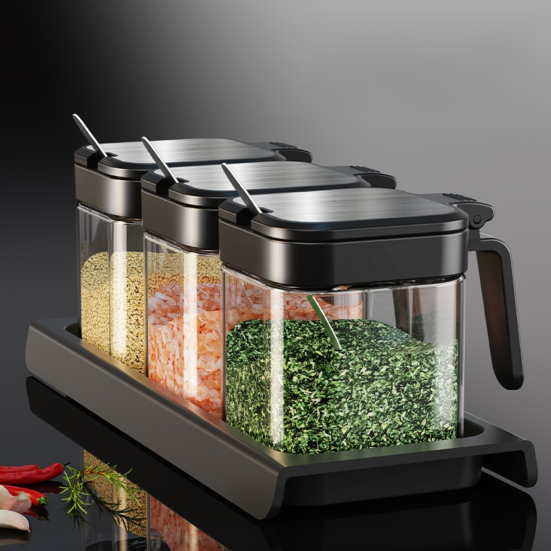 玻璃調料罐收納盒