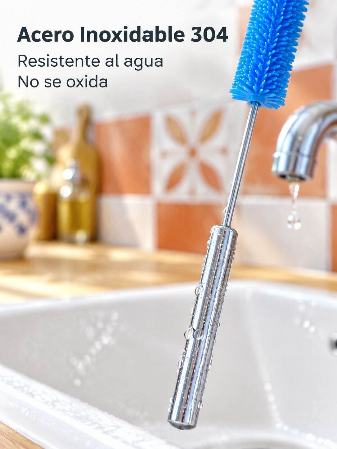 Cepillo automático giratorio para botellas de acero inoxidable