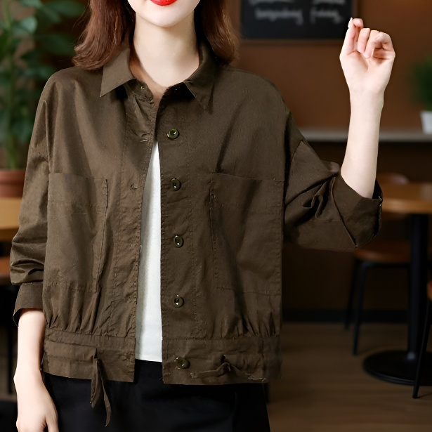 レディース 春秋 長袖 ショートジャケット