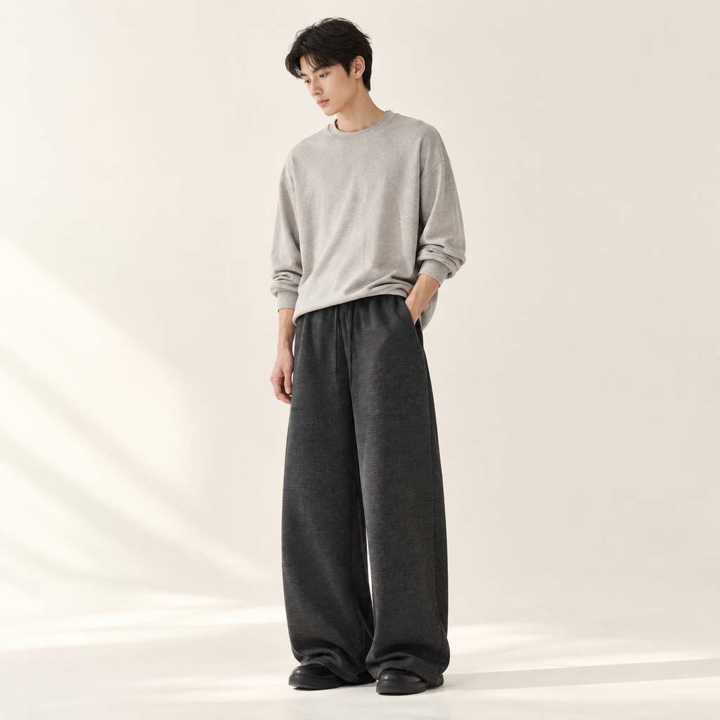 가을 남성 일본풍 얇은 스트라이프 캐주얼 팬츠