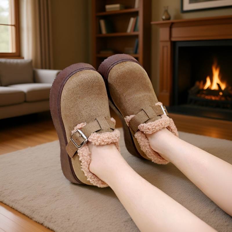 快適な厚底スリッポンスノーブーツ