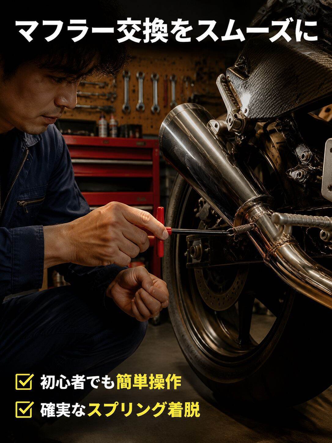 T型スプリングフック バイク用エキゾーストスプリングフック パーツセット