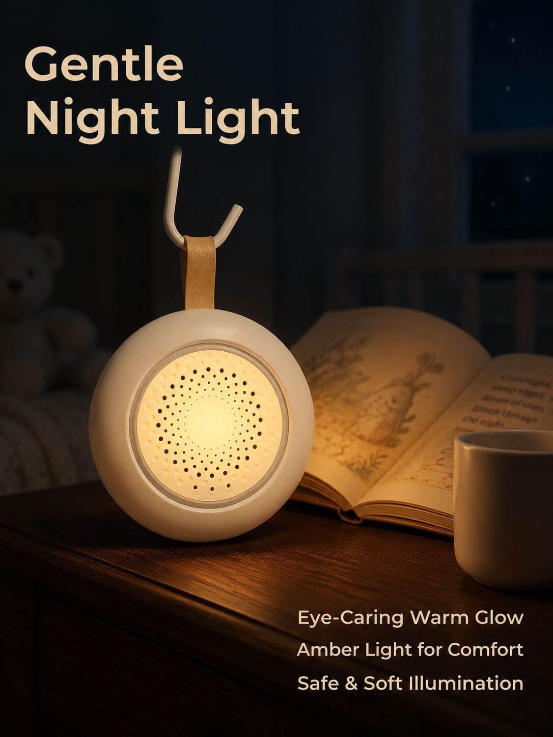 White Noise Sleep Machine Baby Music Soother Auto Sleep Monitor Night Light