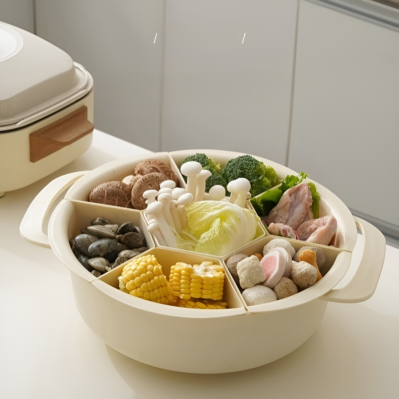 จานแบ่งหลายฟังก์ชันสำหรับใส่อาหารและหม้อ