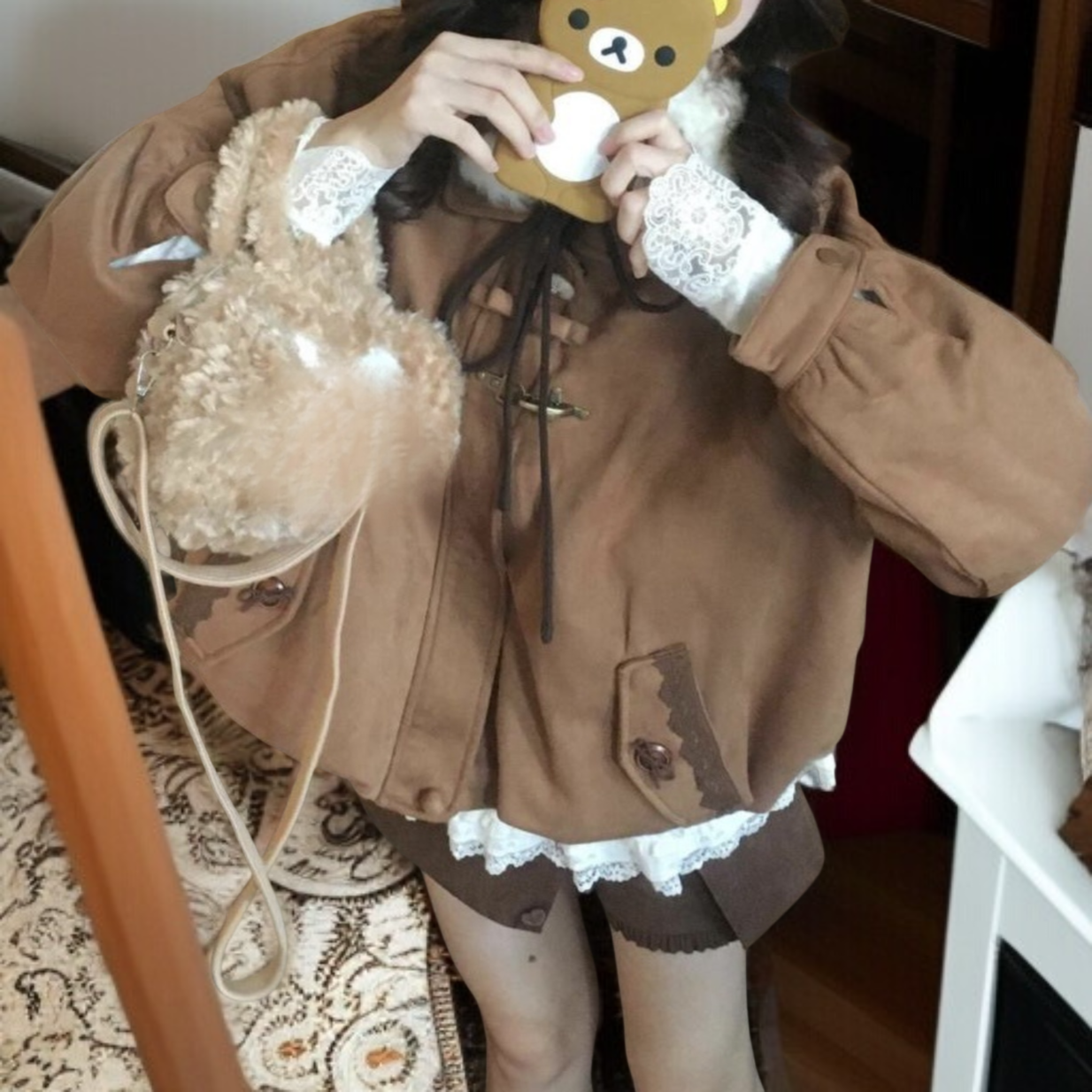 大人可愛い長袖ブラウス 着回しやすいバレエコア